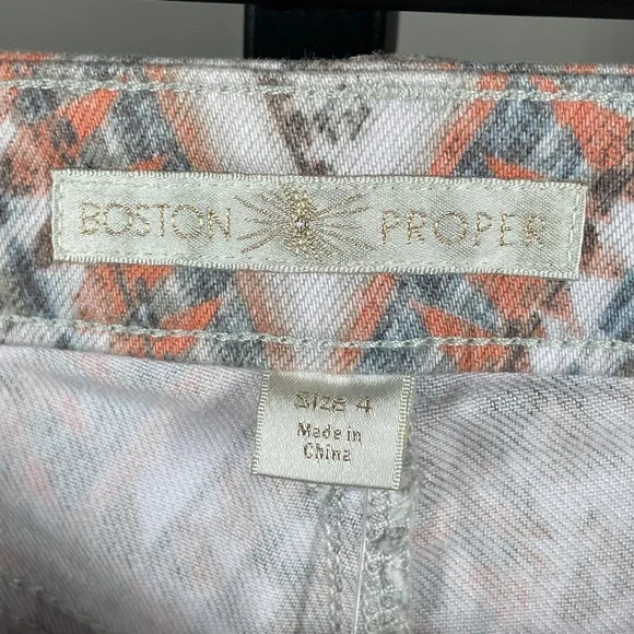 NEW Boston Proper Jeans Womens 4 brown orange aztec western preppy cowgirl - Picture 4 of 11